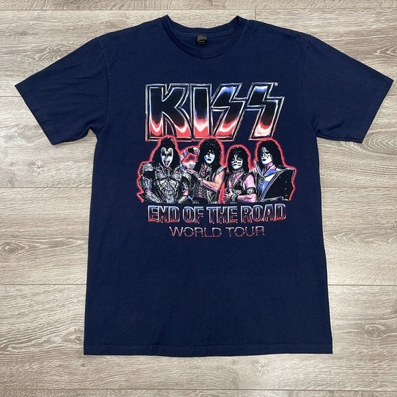 KISS End of the Road World Tour T-Shirt Short Sleeve Navy Blue M - Picture 3 of 13